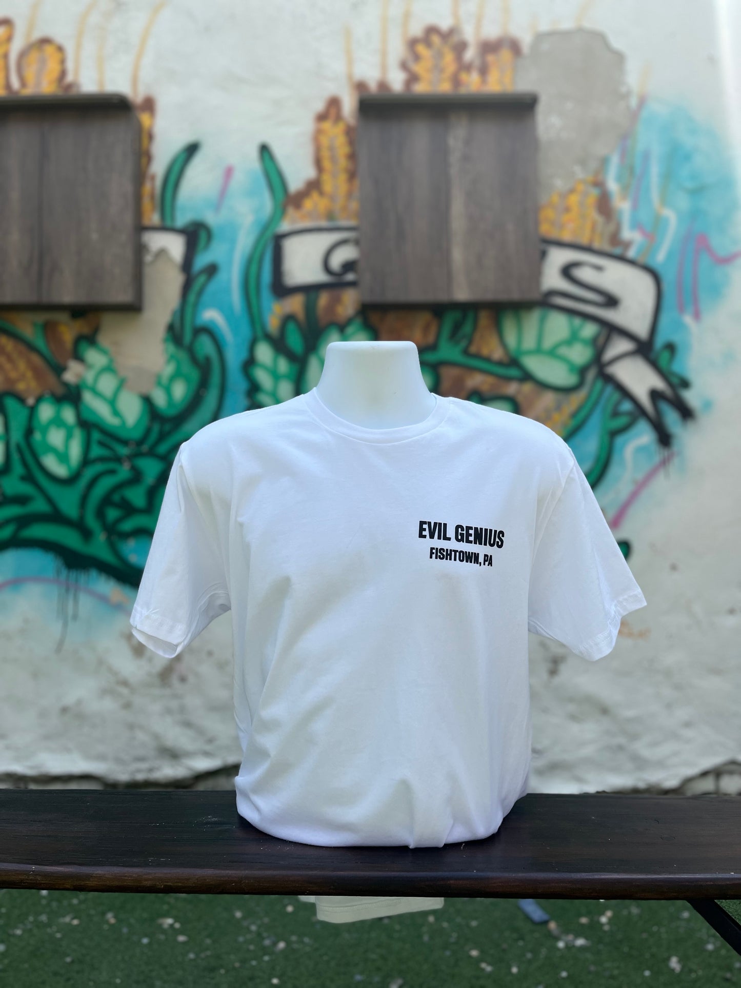 Evil Genius White Wordmark Shirt