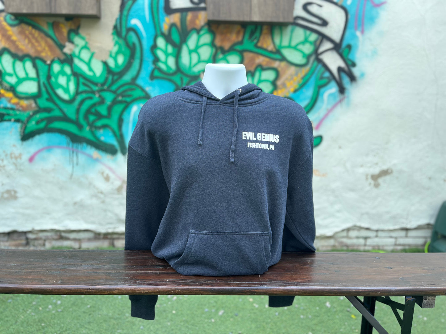 Evil Genius Navy Wordmark Hoodie