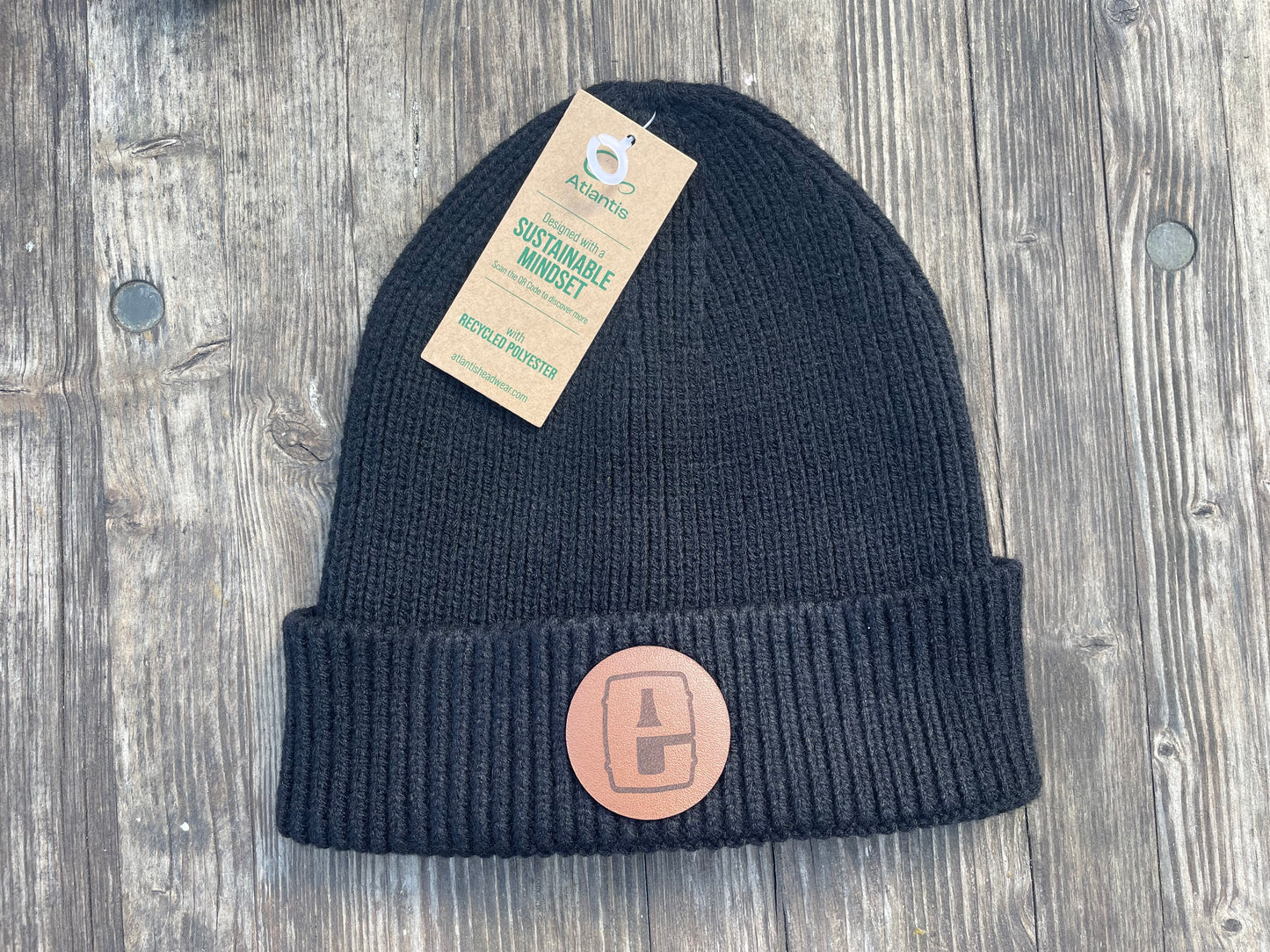 Round Patch Beanie - Olive or Black